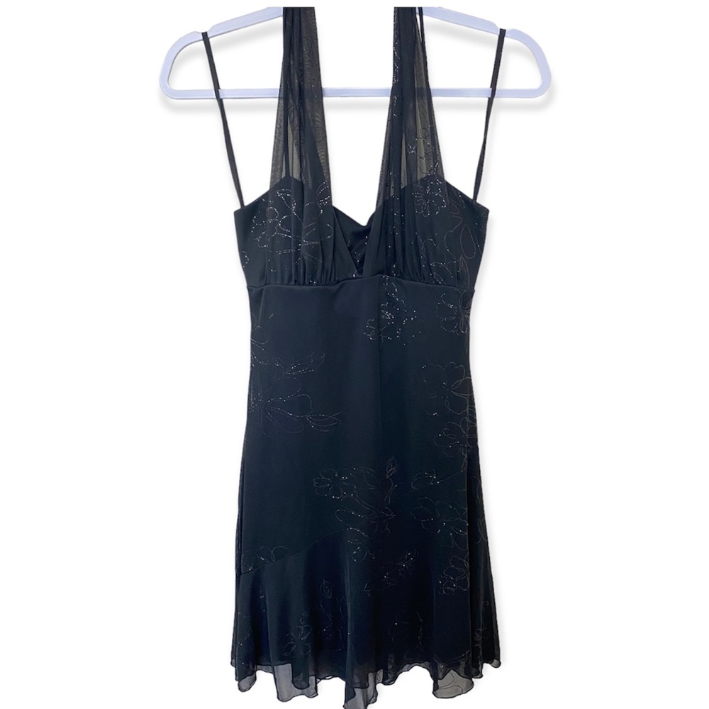 Lipstick Vintage Y2K Halter Glitter floral formal Dress